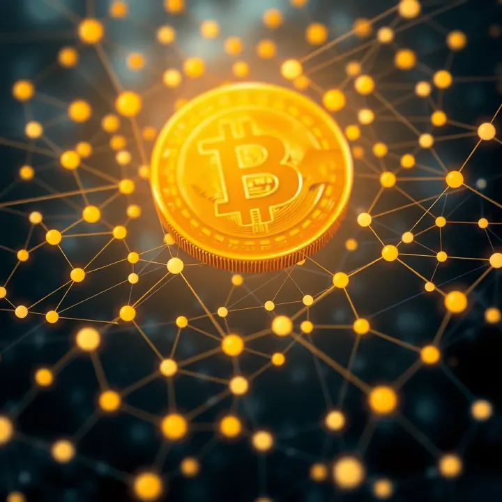 Visionary Outlook on Blockchain and Digital Assets Abstract representation of blockchain network illustrating decentralization and future digital assets
