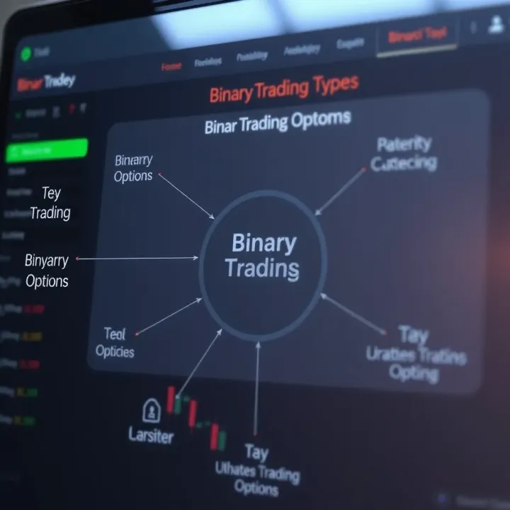 Overview of Binary Trading Option Types Diagram illustrating different types of binary trading options and their potential outcomes
