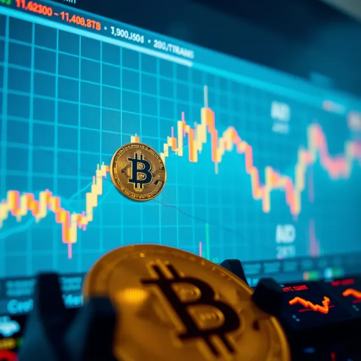 Graph showing Bitcoin price fluctuations influenced by market trends and external events