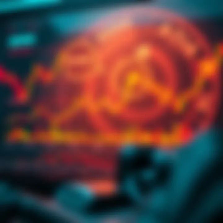 Illustration of market dynamics with crypto charts and risk versus opportunity indicators