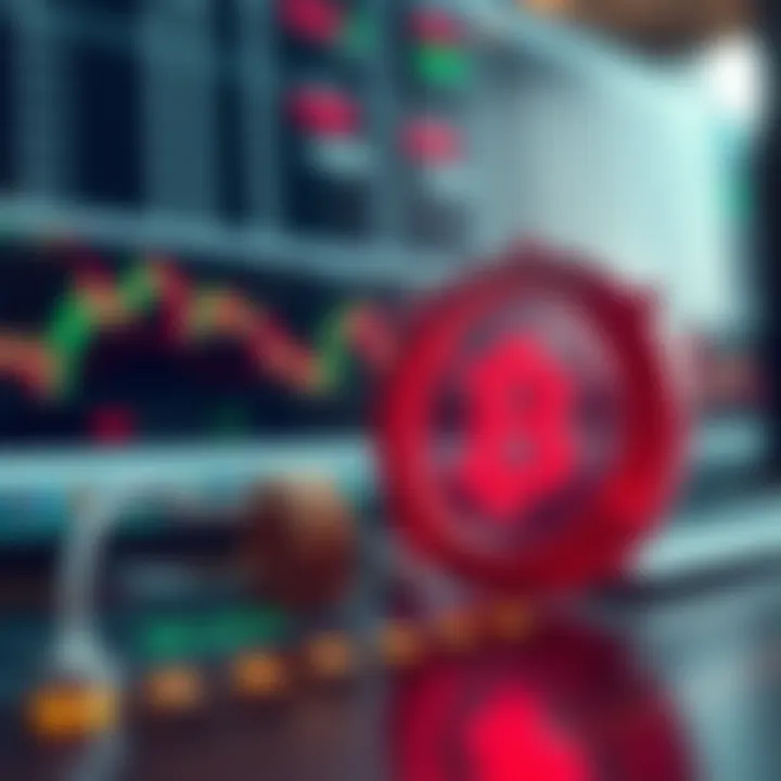 Visual representation of trading mechanics and risk factors involved in binary options trading