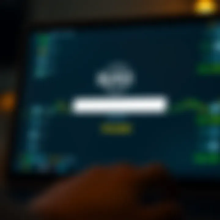 Secure login screen showing an encrypted connection symbol on a digital device