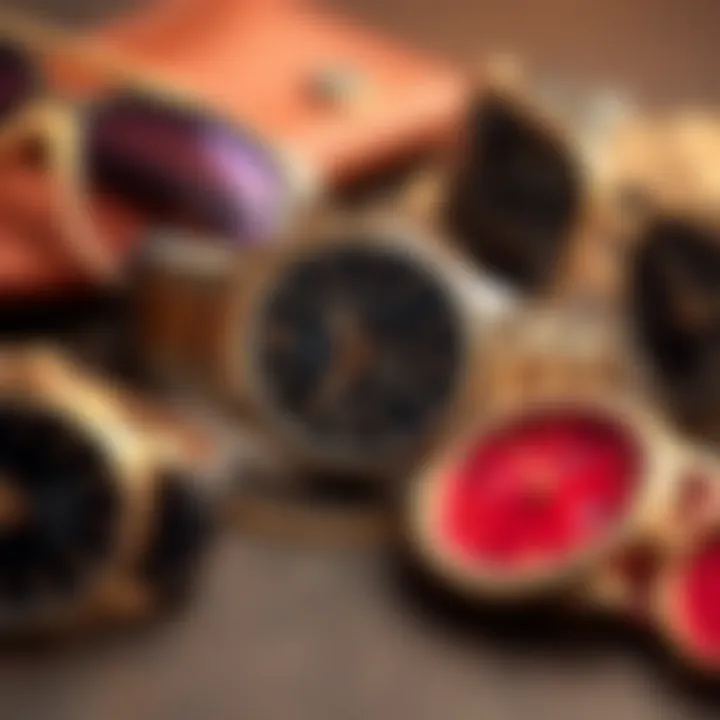 Close-up of a luxury watch and designer accessories symbolizing wealth and success