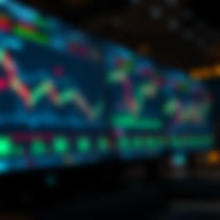 Illustration showing a digital trading platform with charts and financial data on screen