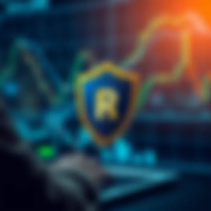 Safe and secure online transaction with shield symbol representing regulatory compliance