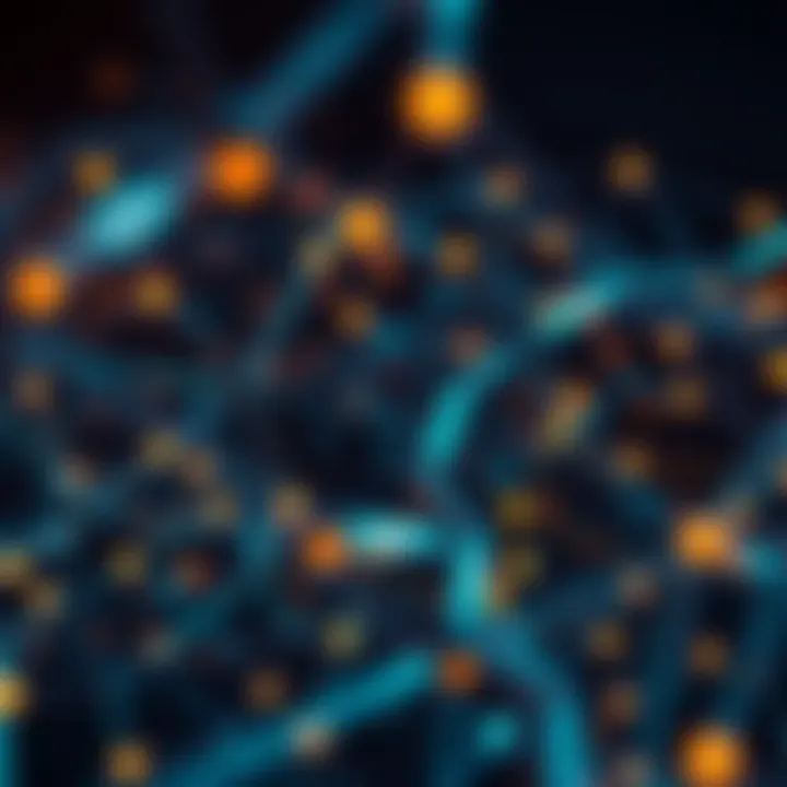 Abstract network graphic representing blockchain technology and secure crypto transactions