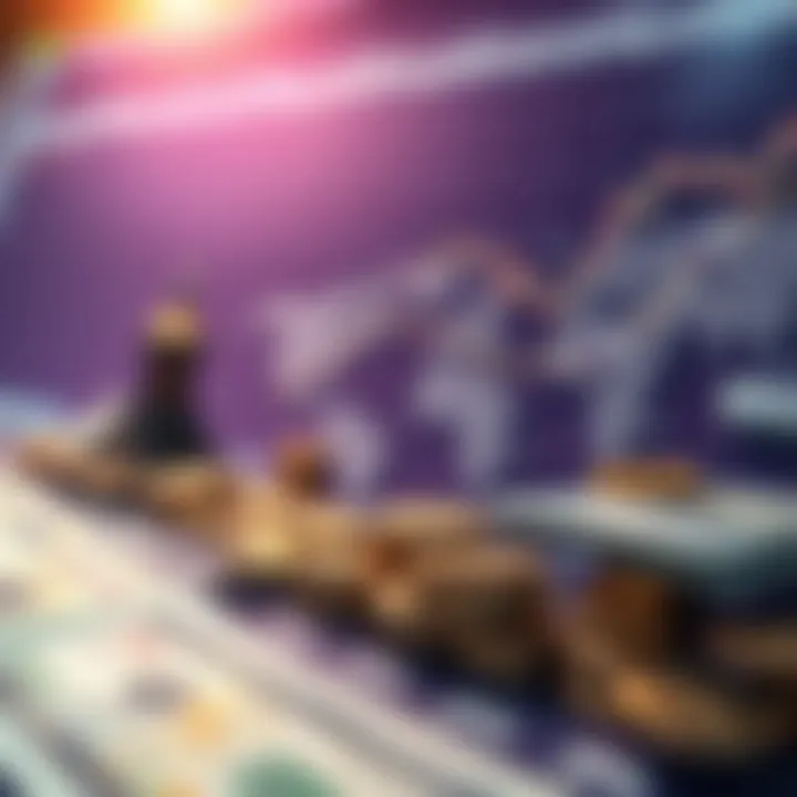 Illustration of global currencies and central bank symbols representing international monetary policies