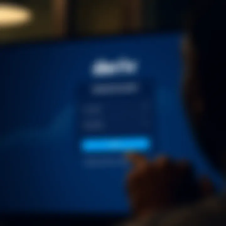 User entering login credentials on Deriv platform interface