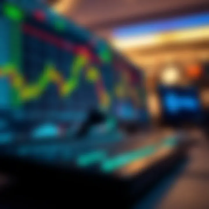 Illustration of a digital forex trading platform showing currency pairs and price charts