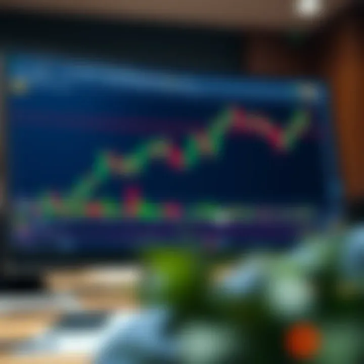 TradingView chart displaying multiple technical indicators and binary options signals on a candlestick graph