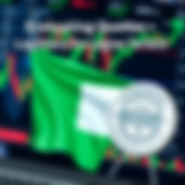 Illustration of Nigerian flag alongside financial graphs and a digital broker verification badge