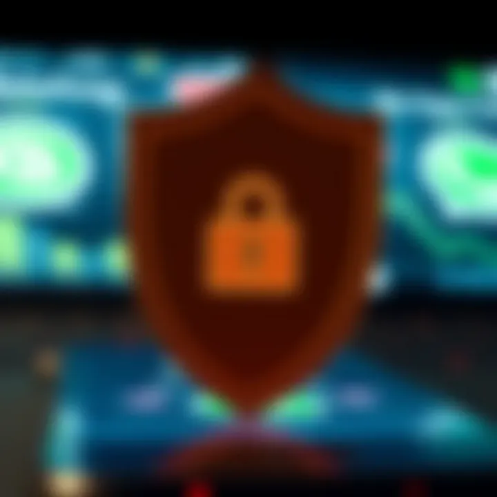 Security shield icon overlaying a smartphone, symbolizing privacy and scam protection in crypto groups