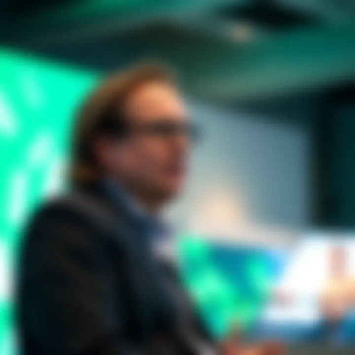 Martin Lorentzon speaking at a technology conference about innovation and entrepreneurship