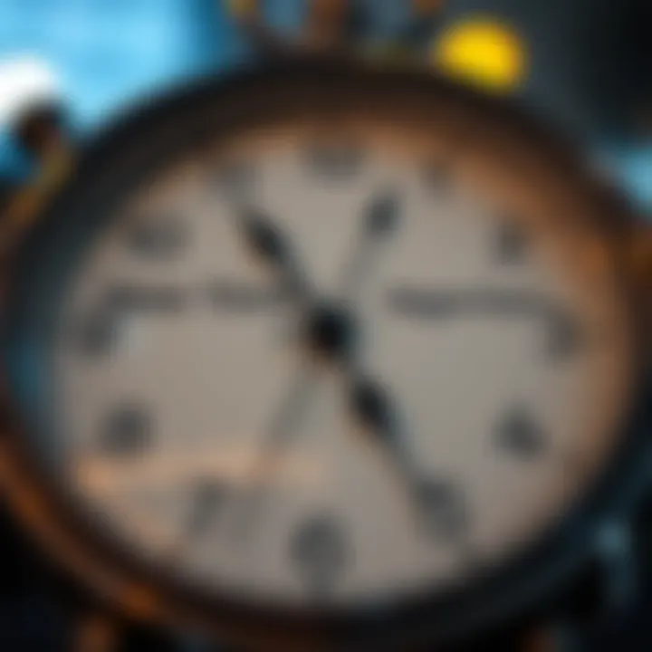 Clock showing New York and Nigerian time zones with arrows indicating time difference