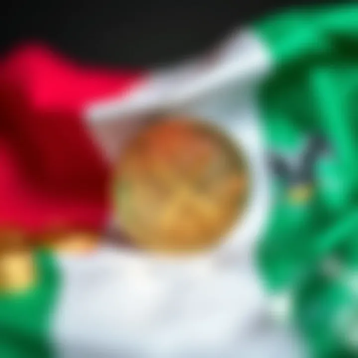 Ripple's XRP in Nigeria's Expanding Cryptocurrency Market Conceptual illustration of digital currency surrounded by Nigerian flag elements symbolizing local crypto market influence