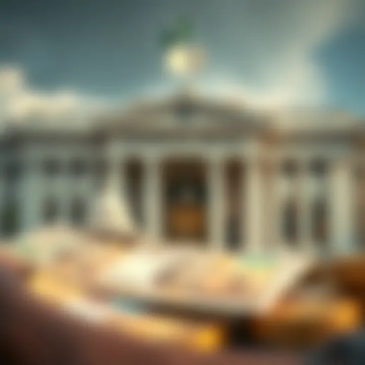 Economic Factors and Central Bank Role Affecting Naira Outlook Illustration of Nigerian economy with central bank building and currency symbols