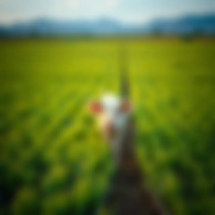Expansive green fields with sustainable farming practices symbolizing growth in animal husbandry