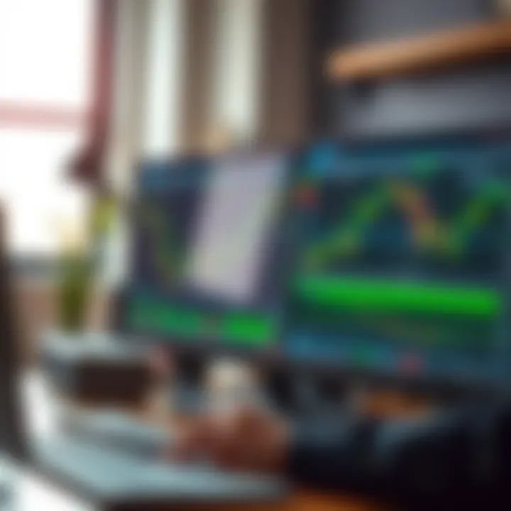 Trader practising strategies on the Quotex platform using the demo account with market analysis tools