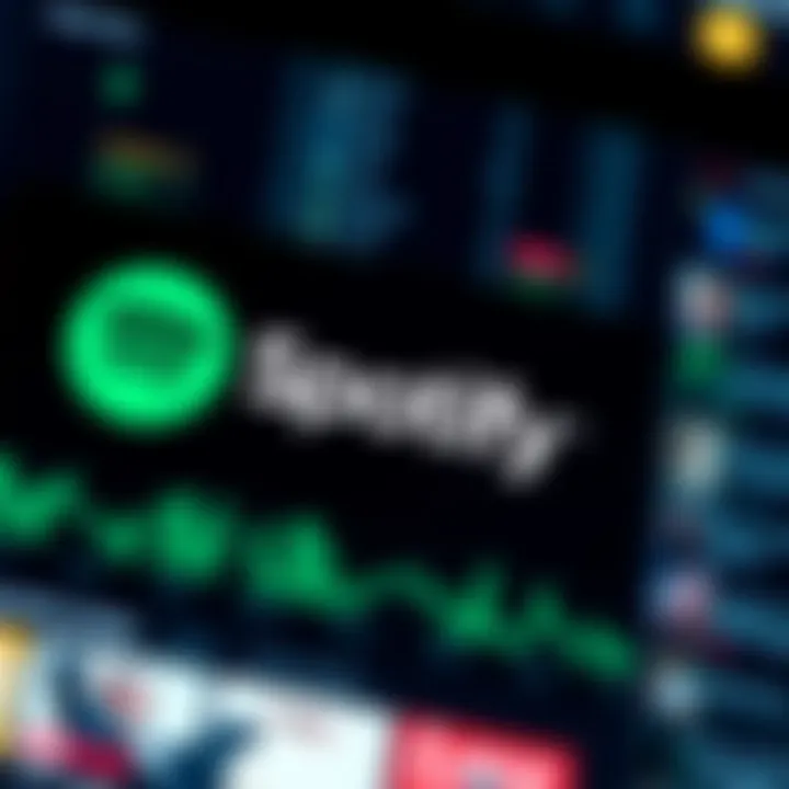 Spotify logo displayed on a digital screen representing the global music streaming revolution