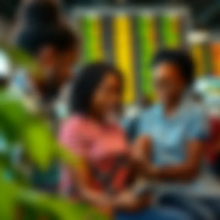 Community of forex traders engaging through social media, sharing strategies and educational content