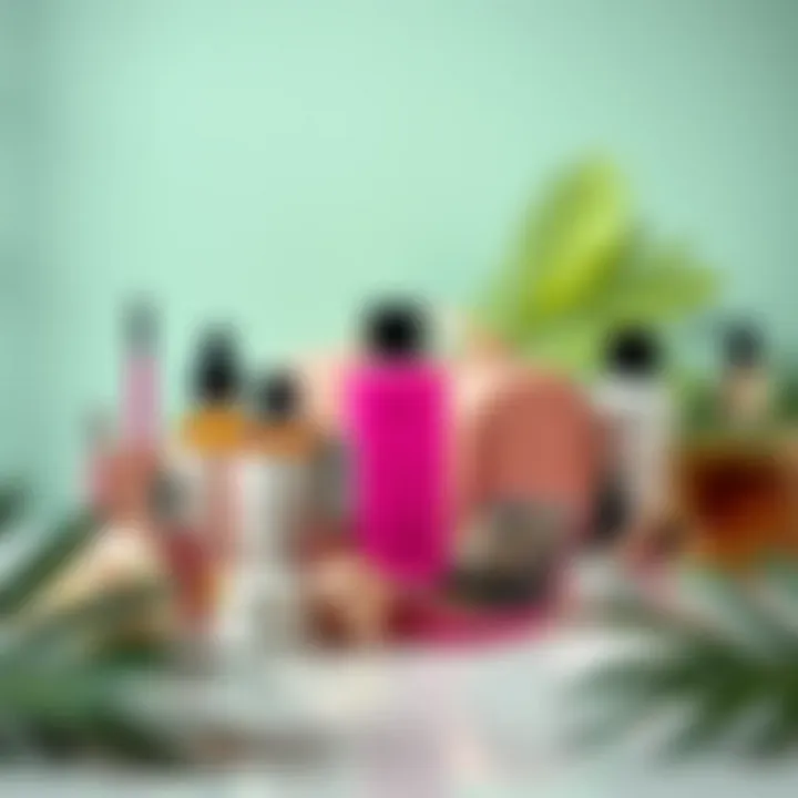 Creative Nigerian beauty products arranged aesthetically for promotion on social media platform