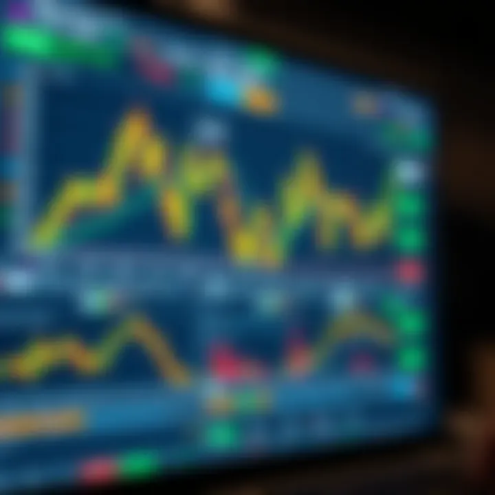 Digital screen showing various cryptocurrency market charts and data