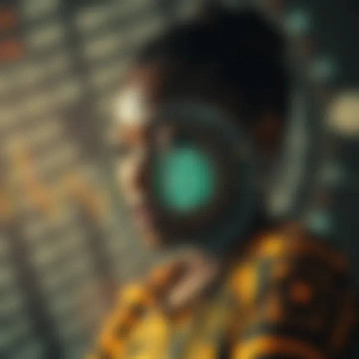 Abstract illustration showing interplay of cultural symbols and technology in identity formation