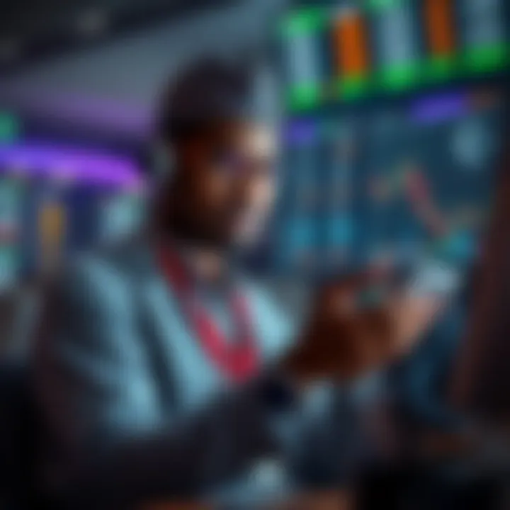 Illustration of a Nigerian trader analyzing risk and legal considerations for binary trading