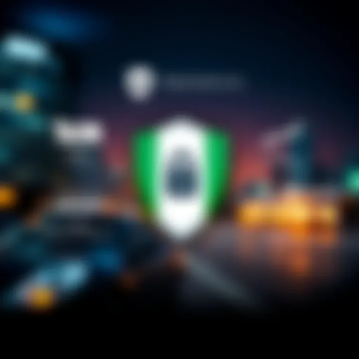 Graphic illustrating secure online trading with shield icon and Nigerian flag elements