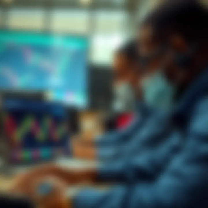 Illustration of a trader accessing trading capital through online funded trading platforms