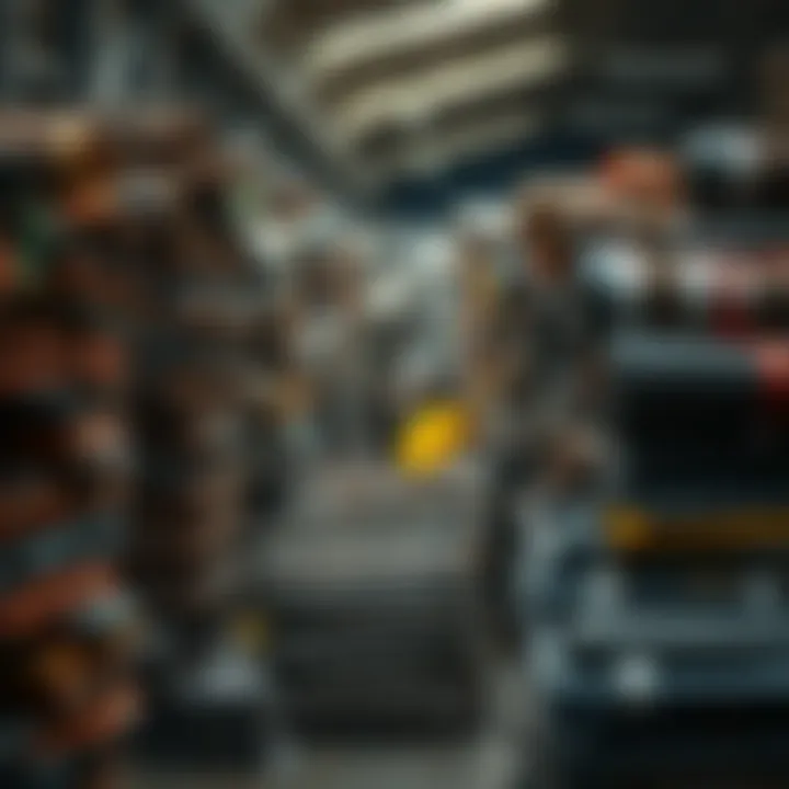 Stacks of various metals including copper, aluminum, and steel in a Nigerian metal trading warehouse