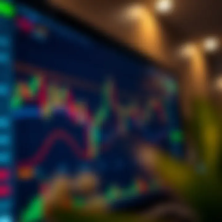 Trading chart displaying market trends and technical indicators on a digital platform