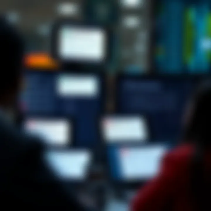 Visual representation of multiple digital devices displaying transaction limits and alert notifications