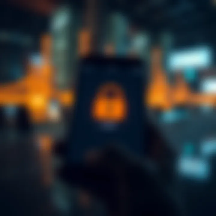 Illustration of secure login with mobile authentication in a digital environment