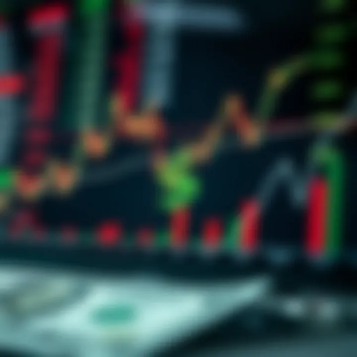 Graph showing fluctuations of the US dollar against other currencies with economic indicators in the background