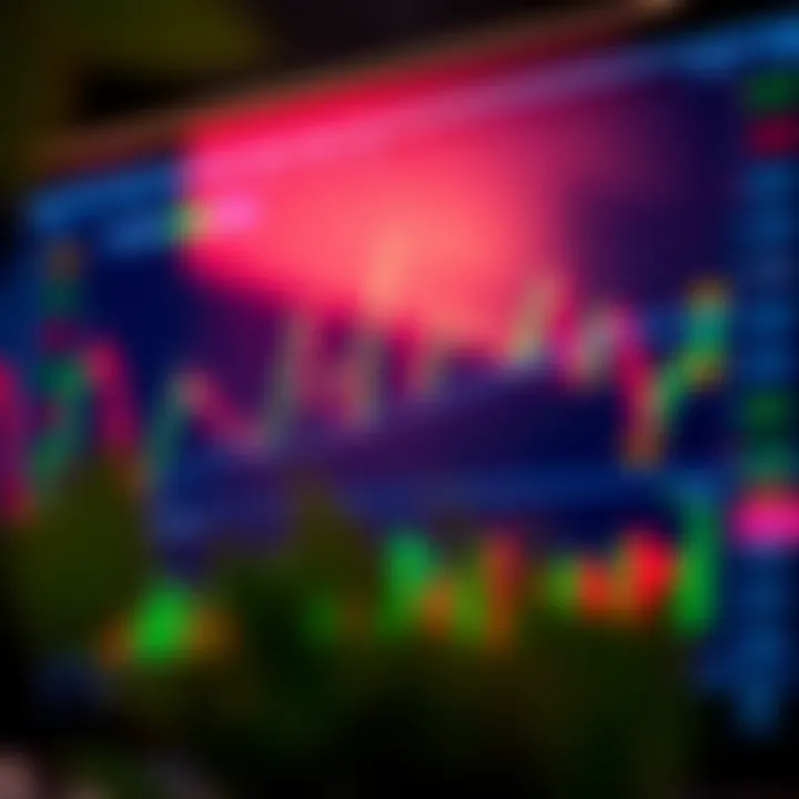TradingView chart interface displaying various technical indicators and price movements on Deriv platform
