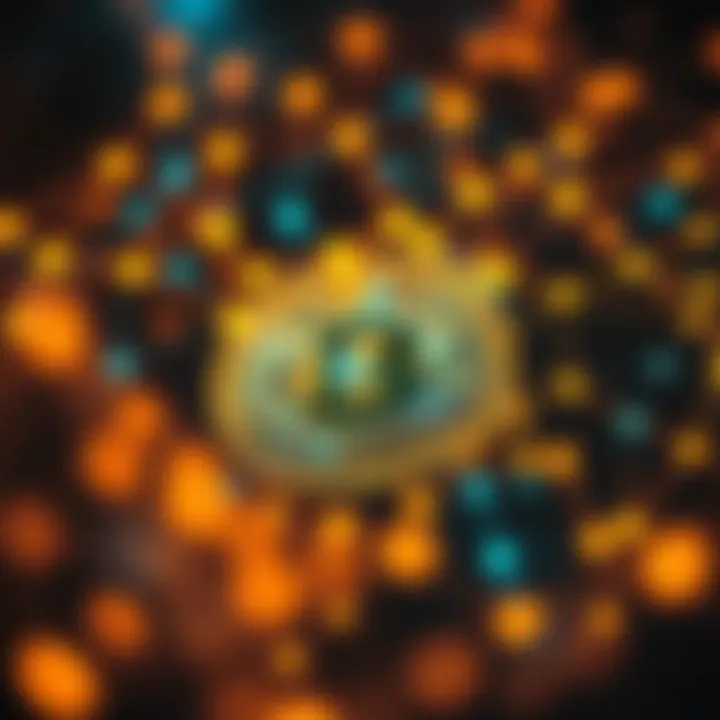 Technological Advancements in Bitcoin and Blockchain Abstract digital representation of blockchain network symbolizing technological advancements in cryptocurrency