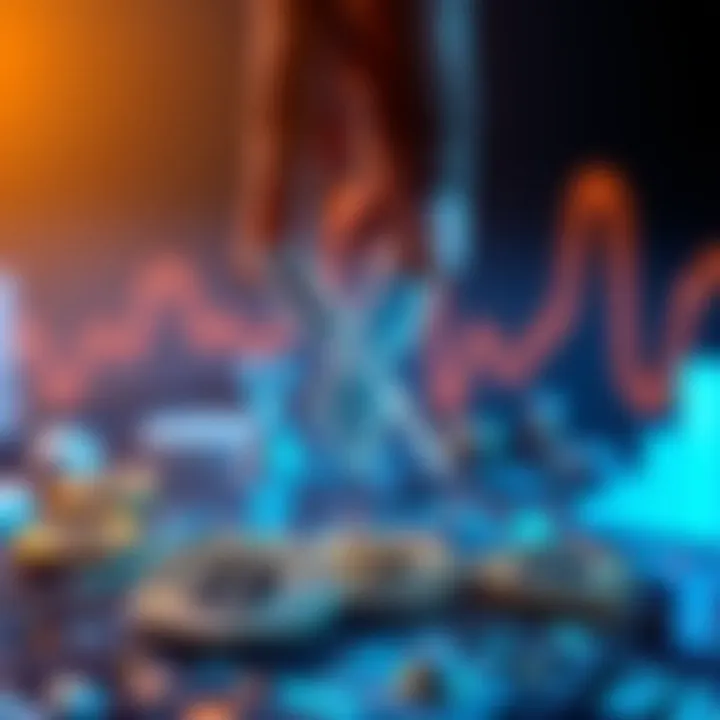 Abstract illustration of blockchain technology with digital coins and Nigerian fintech elements