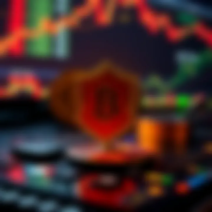 Secure digital transaction concept illustrating cryptocurrency exchange with protective shield