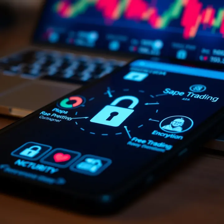 Security Features Ensuring Safe Trading in Nigerian Trading Apps Close-up of a smartphone showing security features and encryption icons for safe trading