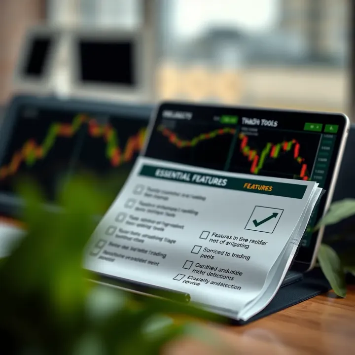 Essential Features to Evaluate in a Nigerian Trading Broker Visual of a checklist with key features like reliability, fees, and trading tools to consider when selecting a trading broker in Nigeria