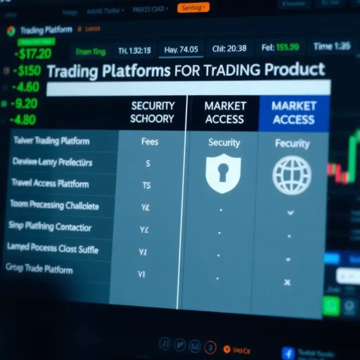 Visual comparison of trading platform features including fees, security, and market access icons