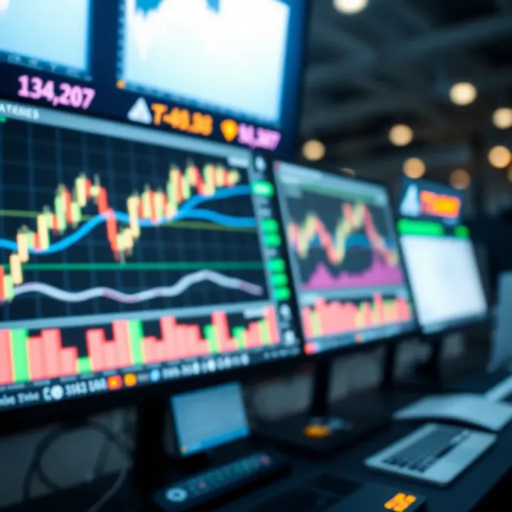 User interface of a trading platform showing charts and market data