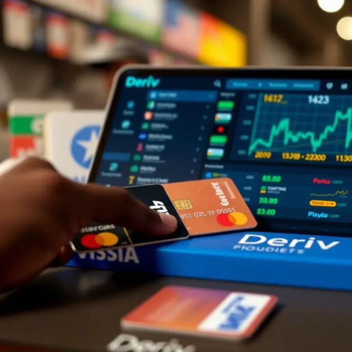 Visual representation of multiple payment methods accepted on Deriv.com for Nigerian users