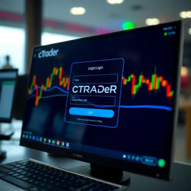 Secure Login Interface of cTrader Ensuring Data Protection Secure login screen of cTrader emphasizing authentication and data protection