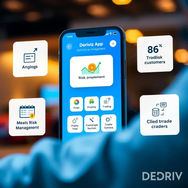 Deriv App Risk Management and Customer Support Features Illustration of Deriv App's risk management tools and customer support features to ensure secure trading