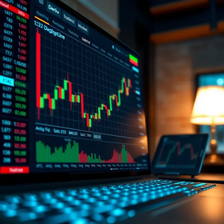 Deriv trading platform interface showcasing real-time market data alongside TradingView analytical tools