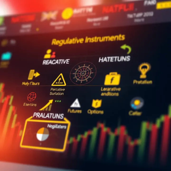 Types of Derivatives and Regulatory Framework in Nigeria Illustration of various types of derivative instruments like futures and options with regulatory symbols