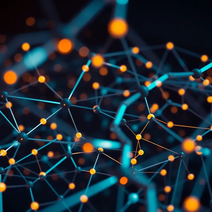 Abstract network graphic representing blockchain technology and secure crypto transactions