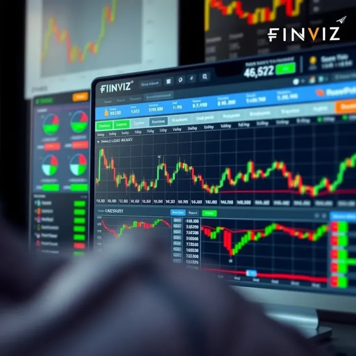 Dashboard showing forex currency pairs with charts and data on Finviz platform